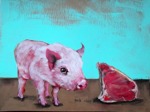 vegan-art:by Dana EllynMeet Your Meat -&gt; www.youtube.com/watch?v=7rRDXv41Buo &lt;-