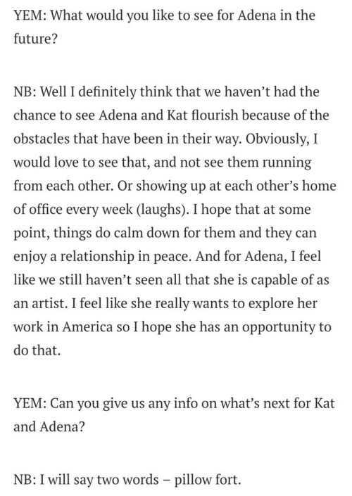 Nikohl Boosheri talking about Adena El-Amin and the Kadena ship