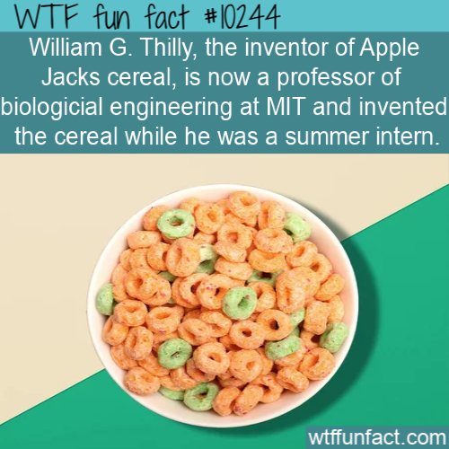 onisionofficial: wtf-fun-factss:  William G. Thilly, the inventor of Apple Jacks cereal, is now a pr