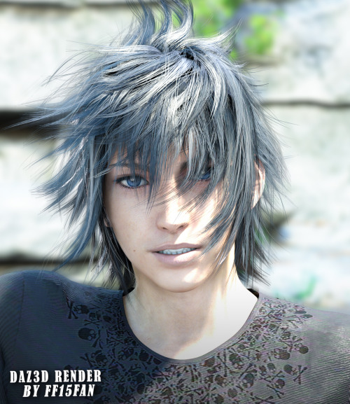 Noctis Lucis Caelum renderwith windy hair again.