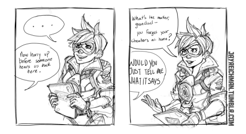 jayreichman:  Overwatch dump from the last week! These two are easily my favorites, I’d really love to see some character development between them.   They’re such polar opposites and their backstories intersect in such a way, it’s a lot of fun