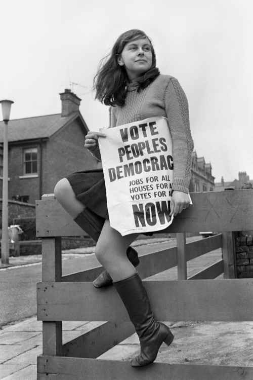 fiftygoingonfifteen: Bernadette Devlin was an Irish feminist, socialist, and republican, and at