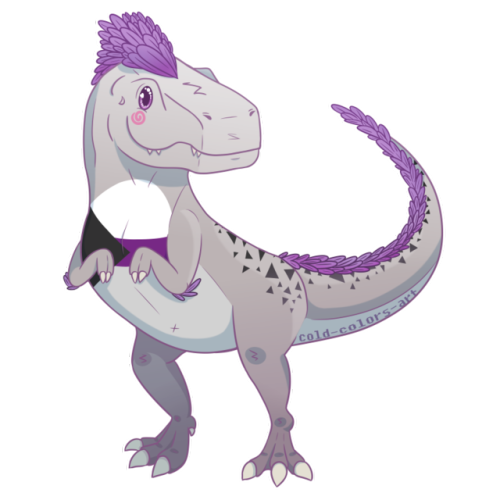 Now presenting the Demisaurus Rex, demisexual version!(demiboy, demigirl, and demiromantic versions 