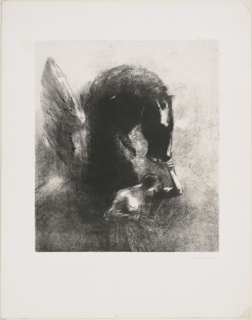 Captive Pegasus (Pégase captif), Odilon Redon, 1889, published 1891, MoMA: Drawings and PrintsLillie