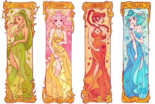 azurecomics: My princess designs for the Amazoness Quartet from Sailor Moon. In the manga, you find 