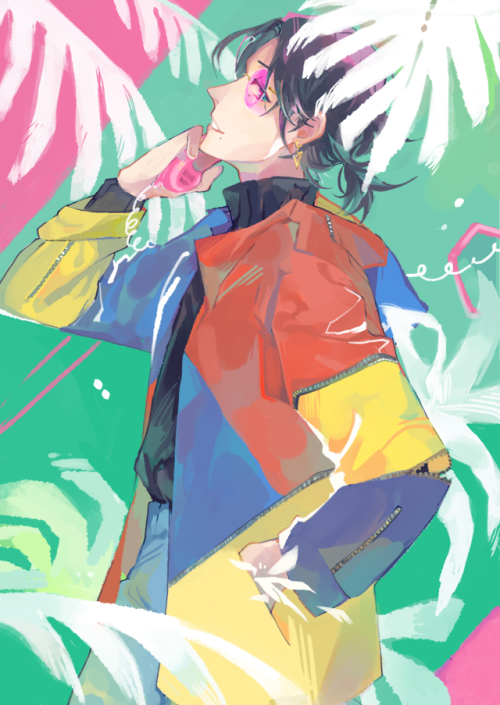 My HypMic baby, but fashionable! From the Hypnosis Mic Fashion charity zine!! Process GIF and origin