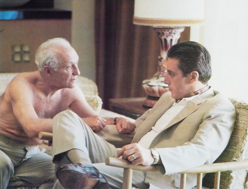 thegangsterwayoflife:Lee Strasberg and Al Pacino in The Godfather: Part II directed by Francis Ford Coppola, 1974