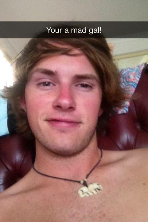 caughtjerking:  Jesse is 20 yr old surfer from Australia. I find this stud very good looking with his long hair and sexy dad bod. He is constantly horny and only snaps me when he wants to relieve himself. He basically just CUMS and goes. I don’t mind
