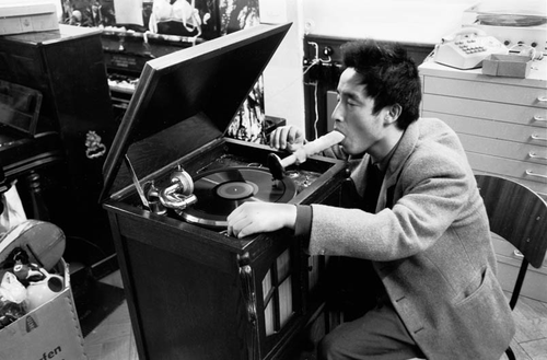 gallowhill:  Nam June Paik demonstrates “Listening to Music through the Mouth” in Exposition of Music - Electronic Television, 1963 