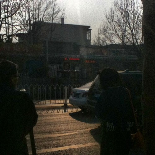 Another cool morning. Just waiting for the bus.