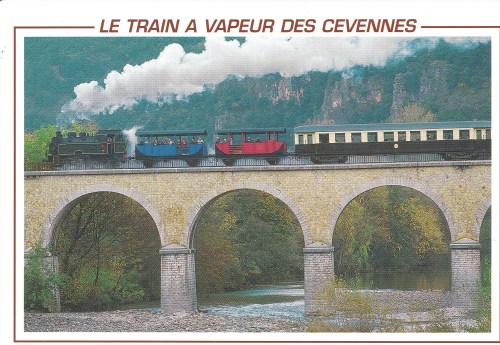 Postcard: Train a Vapeur des Cevennes, Gard, France, 1980s.As I have posted before, in 1984 we rente
