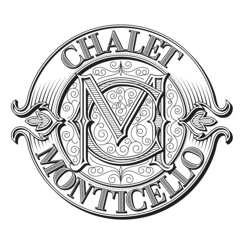 From sketch to scan to final vectorization.Chalet Monticello logo by Jackson Alves,&ldquo;I was hire