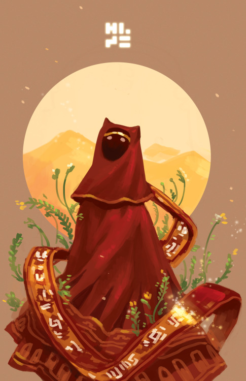 leiaham:Don’t let that Desert swallow you.Some Journey fanart! It’s such a gorgeous game, with wonde