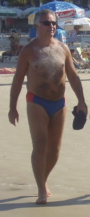 braziliansenior: Brazilian dad at the beach. Very hot man