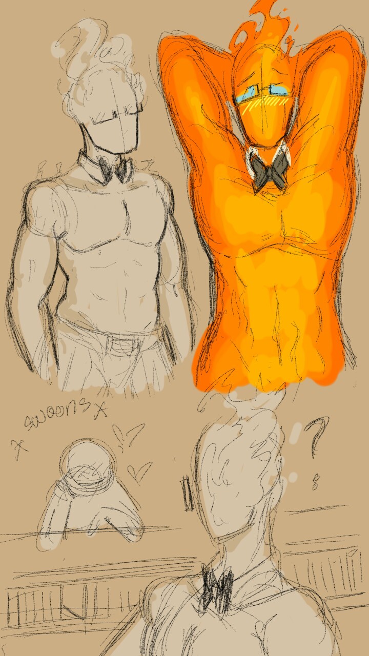 lasagna-lounge:  lasagna-lounge:  Sexy Grillby, served up! Nice and Hawt!  I need