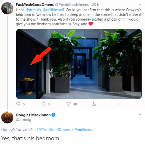 fuckyeahgoodomens: Location of Crowley’s bedroom confirmed! :)