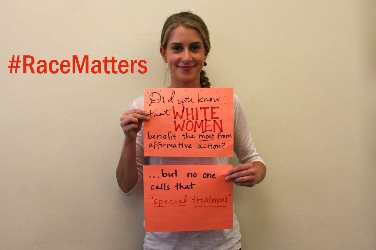 yourpersonalcheerleader:  studentsforaffirmativeaction:  Because white women are