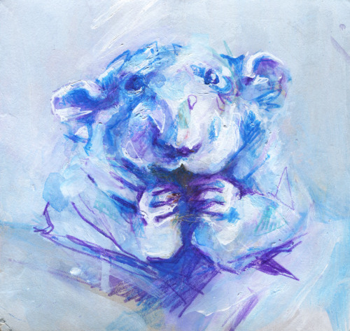 Muffin, mixed media on paperboard Rat sketches! The last one (the blue one) is still available for s