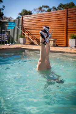 Here Are Some Photos Of Me Doing Handstands In The Pool&Amp;Hellip; In Stripper Heels!