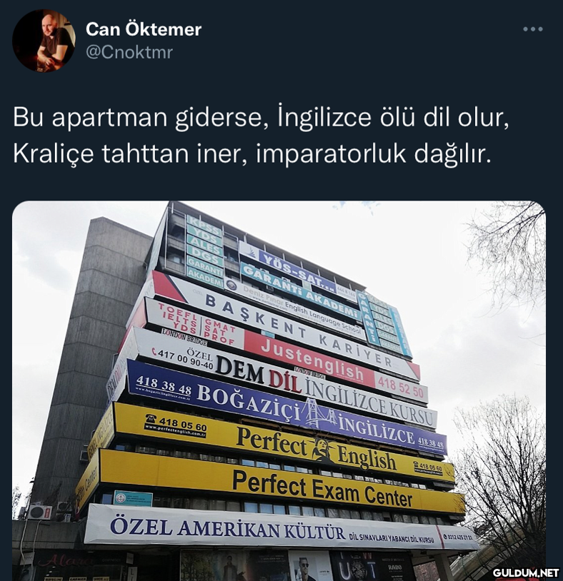 Bu apartman giderse,...