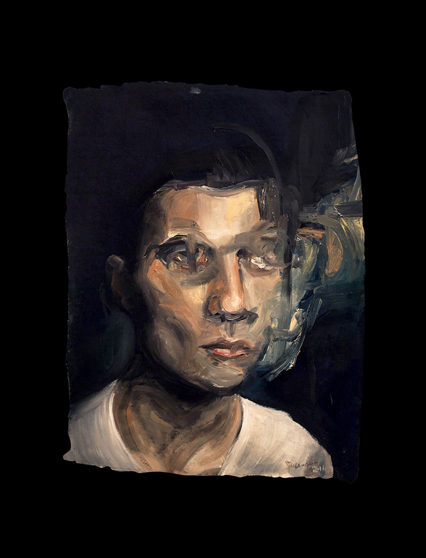 ritrattisenzavolto:  Ritratto astratto mercoledì44 x 33 cmoil on handmade paper2014www.stefanoperrone.com