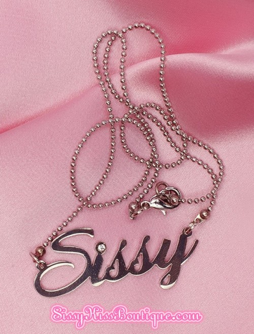 sissydollychristie: The Sissy Necklace, with a pretty diamante on the i. I thought you dolls would l