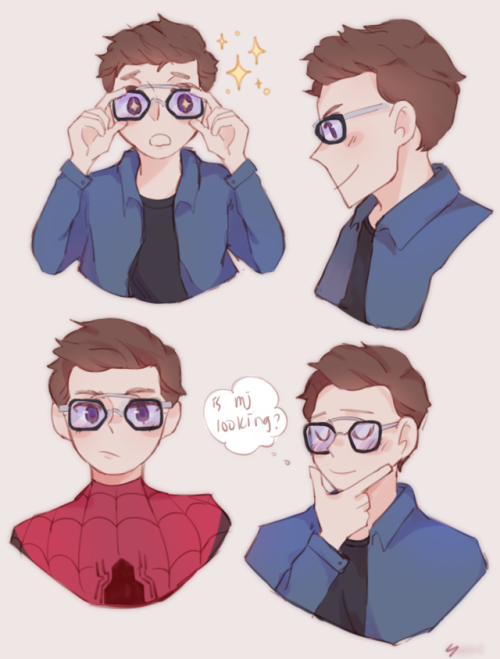 peter parker w glasses doodle! watched ffh and i adore him :^)