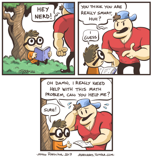 markraas:  Nerd and Jock episodes 1-4. I accidentally bumped into repost of my comics