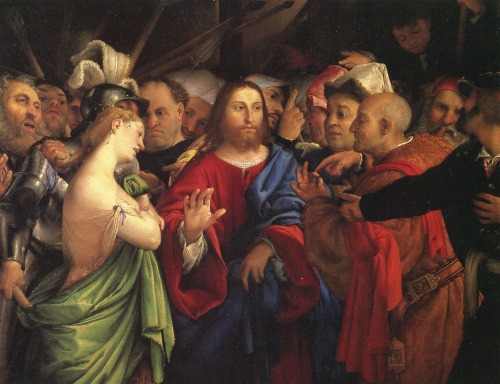 Christ and the Adulteress Woman, by Lorenzo Lotto, Musée du Louvre, Paris.