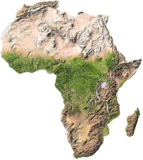 mapsontheweb:Topographic raised relief map of Africa.