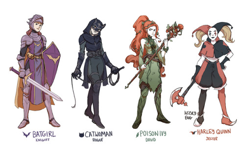 Gotham Girls RPG redesign for fun :) They actually make a very well-balanced team! I was originally 