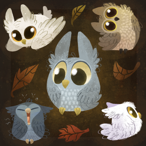 ninidoodles:  some puffy owls