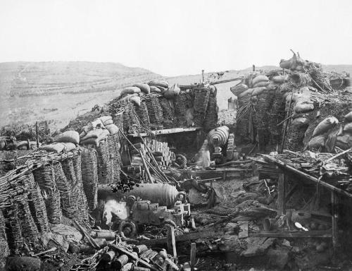 Crimean War — Views of the ruined interior of the Great Redan, one of the six main redoubts wh