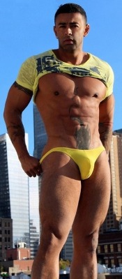 aethiono:  HOT, yellow, thong, bulge….. 