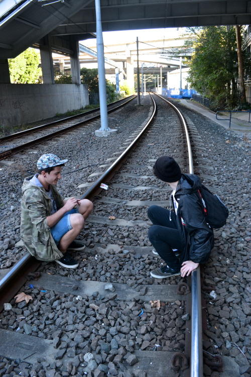 inheartswank:  get off the tracks u fuckin dick heads 