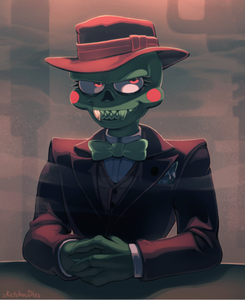 sketchoodles: Shady negotiations and inevitable backstabbery Skel requested Caliborn in a dapper sui