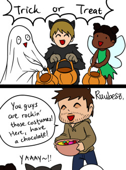 ruubesz-draws:  I saw a video of a dog doing this Happy Halloween!! 