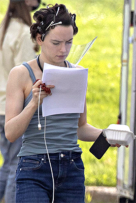 Daisy on set of The Marsh King’s Daughter