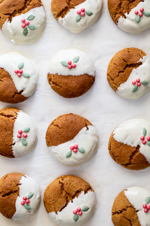 foodffs:White chocolate dipped ginger cookiesFollow for recipesIs this how you roll?