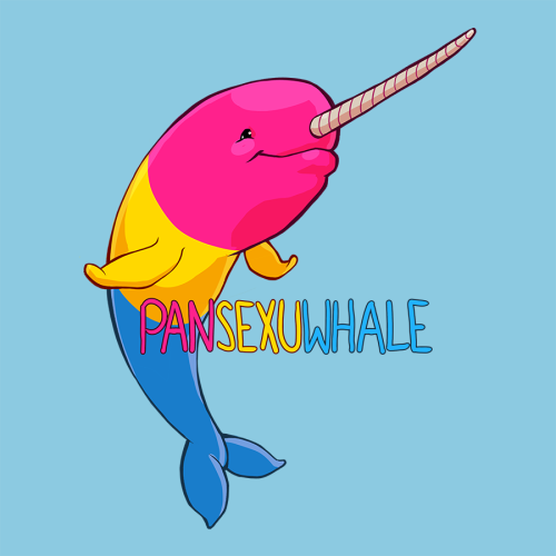 kirstendraws:Some of you may remember my popular bi, pan, and asexuwhale trio from last year. Well, 