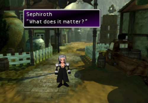 sephinova - Poor Sephiroth, I think he’s trying to mask his pain...