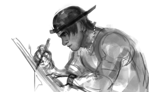 jasminejbatista: Been stuck at an airport for 6 hours so I whipped out my tablet and sketched Hunk d