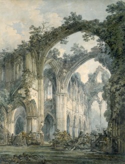 scribe4haxan:Interior Ruins of Tintern Abbey (ca. 1794 / Watercolor and graphite on paper) - Joseph Mallord William Turner