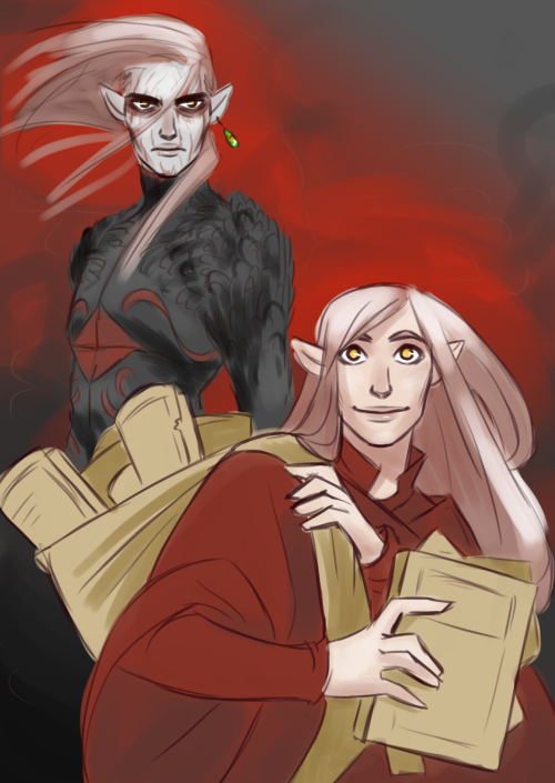 idahlrillion: Mairon and Sauron - Past and future (very rough sketch)