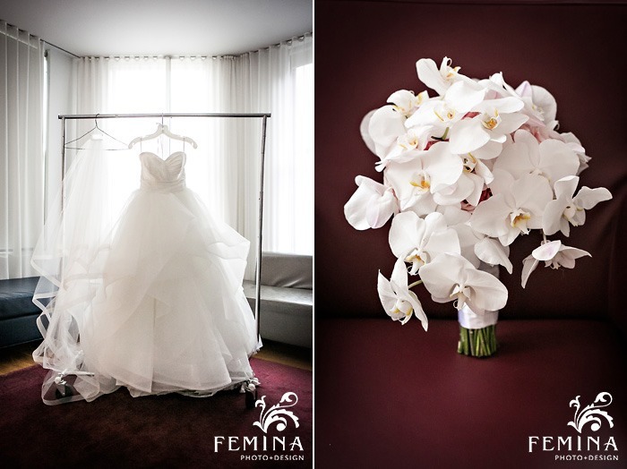 Photos: feminaphoto.com
Flowers: Urban Monkey Design Group
Phalaeonopsis Orchids in white with a background in soft pink Lisianthus & Roses