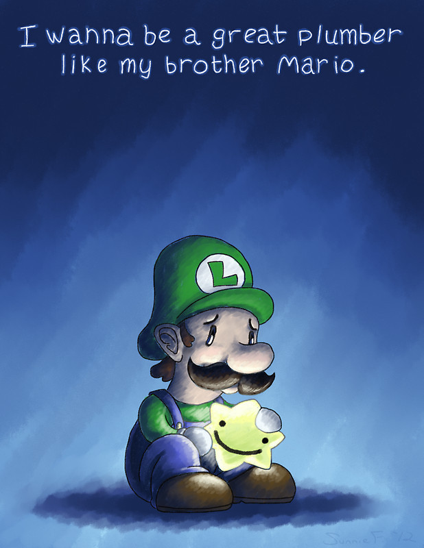 nerdsandgamersftw:  Luigi’s Wish By SunnieF | Via RedBubble 