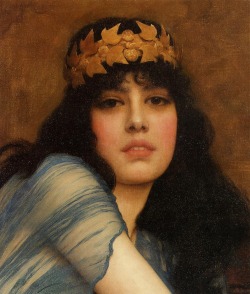 artsurroundings:   “Head of a Girl (also known as The Priestess)”, 1896   John William Godward   