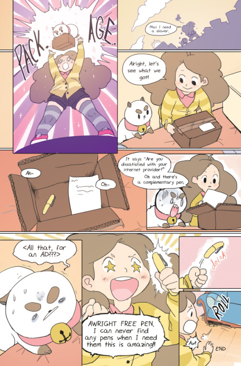 tzysk:  I forgot that I promised to post this~ My Bee and Puppycat short from Issue #4 Boom! Studios  the difference between me and bee is that i would call down and ask if i could pick it up the same day and they’d be like no but i’d be like