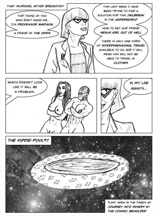 Kate Five vs Symbiote comic Page 210 by cyberkitten01   Madison lays down the plan… it involves THE KIDDIE-POOL!! Last seen in SINGULARITY WAR in the pages of Journey Into Misery 4, which can be read here http://cosmicbeholder.blogspot.co.uk/2012/1