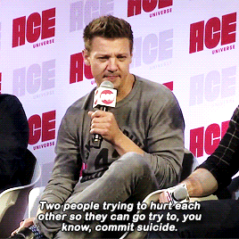 jeremy-renners:  Jeremy talking about filming the ‘Vormir’ scene with Scarlett